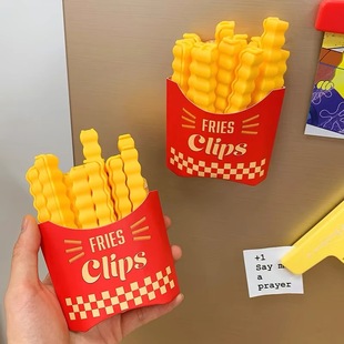 Food sealing clip magnetic suction refrigerator sticker French fries sealing clip kitchen finishing seal moisture-proof snacks fresh-keeping cute