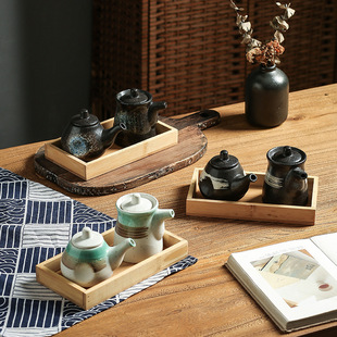 Japanese-style retro kitchen kitchenware ceramic seasoning bottle personalized high-looking vinegar bottle chili bottle oil bottle Restaurant Hotel