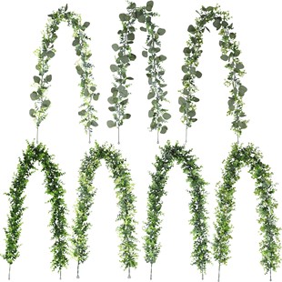 Cross-border simulation eucalyptus rattan combination floral home green plant wedding wall hanging decoration simulation plant eucalyptus leaves