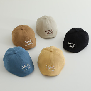 Benhui Baby Hat Весенняя и осенняя буква, дикая мужская и женская сокровище, прежде чем войти в шляпу, летняя тонкая детская берета
