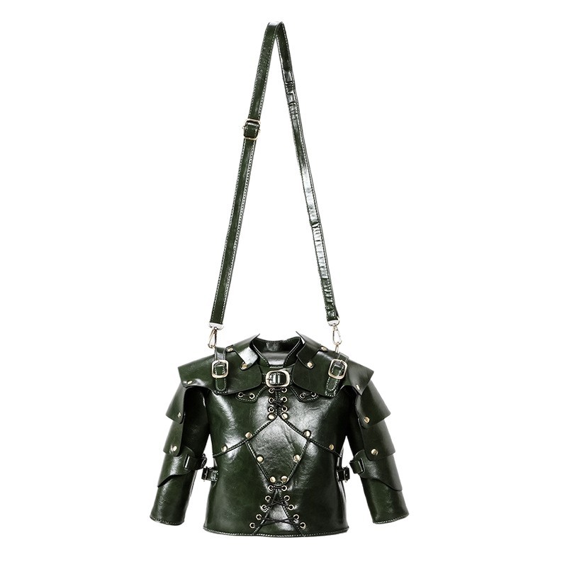 Halloween Cross-border European and American Renaissance Dark Armor Helmet Shaped Bag Y2K Shoulder Armor Asymmetrical Crossbody Bag for Women