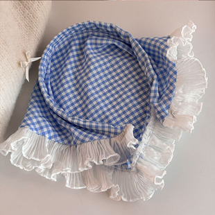 Women's Hair Hoop French Style Lace Summer Headscarf Pastoral Style Hair Belt Seaside Atmosphere Ins High-end Floral Style Towel