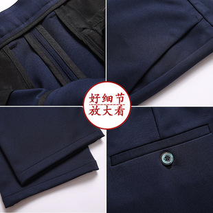 Summer Business Casual Pants Men's High Waist Straight Pants Four-sided Stretch Trousers Wide Middle-aged Loose Non-ironing Thin Pants