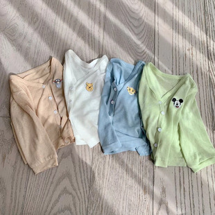 Super Soft Children's Sunscreen Clothes Baby Summer Lightweight Anti-ultraviolet Breathable Coat Ice Silk Anti-mosquito Clothes for Boys and Girls