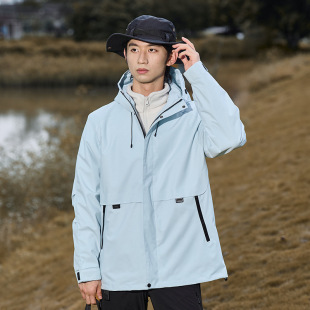 2024 Outdoor New Three-in-One Autumn and Winter Windproof Waterproof Warm Jacket Jacket Overalls for Men and Women Mountaineering Suit