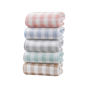 New Coral Fleece Simple Plaid Edge Printing Soft and Comfortable Absorbent Dry and Delicate Household Bath Towel Towel