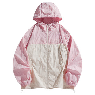 New Color-matching Sunscreen Clothing Women's Lightweight Breathable Quick-drying Outdoor Couple's Hooded UV-resistant Casual Jacket Loose