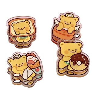 Butter Cute Bear Notes Cartoon Ins Style High-face Value Double-sided Acrylic Storage Notes PP Clip Test Paper Clip