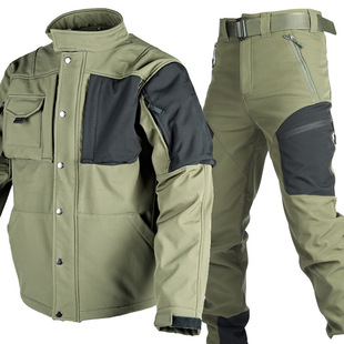New Rhino 2.0 Soft Shell Shark Skin Suit Men's Outdoor Warm Jacket Multifunctional Hooded Multi-Pocket