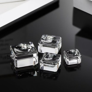 K9 glass crystal ball base square display stand. Transparent ball display stand base