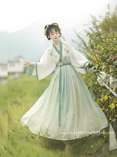 Dream Three Sheng Original genuine goods Embroidery Adult Hanfu Women's Jin-made Elegant Waist-length Skirt Chinese Style Daily Spring and Autumn Style