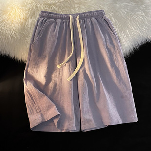 Cotton and Linen Shorts Men's Summer Thin Casual Sports Loose Ice Silk Quick-drying Pants Beach Linen Medium Pants