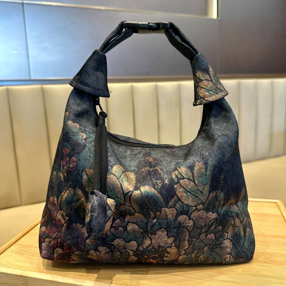 Túi Đeo Vai Nữ Da Thật Vintage, Túi Xách Tay, Túi Đeo Chéo Thiết Kế Hoa Hồng Màu Nâu chi tiết 5