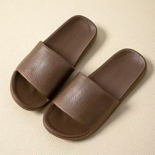 Soft Bottom Slippers Leather Pattern Summer Women's New Home Indoor Mute Couple Bathroom Non-Slip Deodorant Sandals for Men