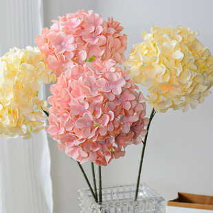 Single brushed big flower hydrangea DIY wedding hydrangea artificial flower photography shooting props decoration fake green plant