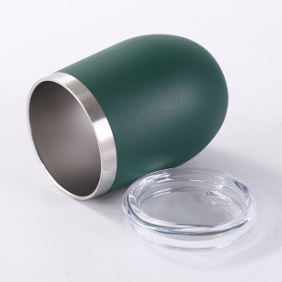 Cross-border 12oz Eggshell Cup 304 Stainless Steel Red Wine Cup Cute Mini U-shaped Egg Cup Double-layer Vacuum Thermos Cup