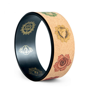 Cross-border Cork Yoga Wheel Back Curved Beauty Back Sharp Tool Yoga Auxiliary Circle Color Printing Pilates Ring Beginner Equipment