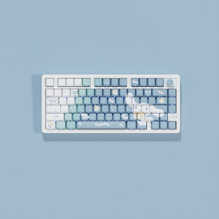 Yugui dog side engraved transparent key cap gradient animation key cap Pbt sublimation large full set of boxed Wooting