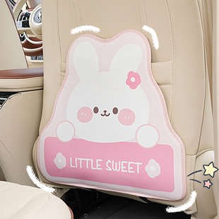 Leather Creative Car Rear Seat Storage Bag Tulip Bear Car Seat Back Anti-kick Pad Anti-dirty Pad for Car