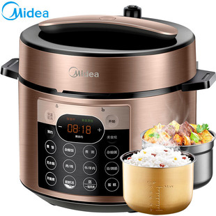 Midea ELectric Pressure Cooker High Pressure Rice Cooker 5L HousehoLd DoubLe-gaLLon InteLLigent MuLti-function 6L FuLLy Automatic 4-6-8 PeopLe