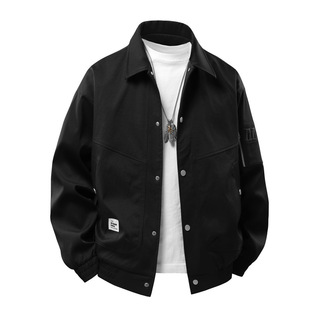 Cross-border plus size Jacket Men's 2025 Spring New Arrival Young and Middle-aged All-match Japanese Style Retro Loose Casual Lapel Jacket