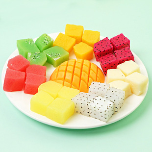 False fruit slice lemon watermelon piece fake cherry decoration shot figure fruit props high simulation fruit model