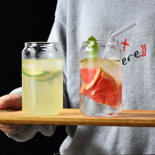 High Borosilicate Glass Cup Beverage Coffee Cold Drink Coke Glass Water Cup Large Capacity High Temperature Resistant Cans Cup