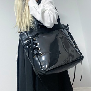 Pain Bag Large Capacity Canvas Bag Women's Japanese Style New Soft Girl Girl's Second Dimension Soft Leather Transparent Student Shoulder Bag