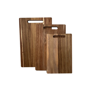 Cross-border Acacia Wood Cutting Board Kitchen with Handle Portable Cutting Board Double-sided Available Restaurant Cooked Food Tray