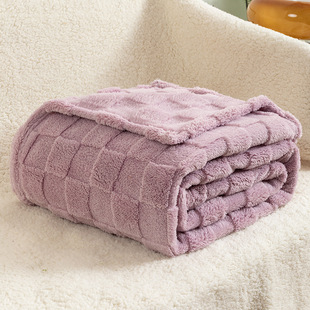 Thickened Checkerboard Tower Hibiscus Blanket Checkerboard Shu Cotton Velvet Sofa Blanket Waffle Nap Blanket Gift Blanket