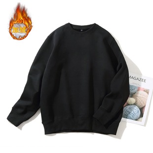 2023 new sweater men's round neck padded winter hoodless plus size men's winter lambskin men's coat wholesale