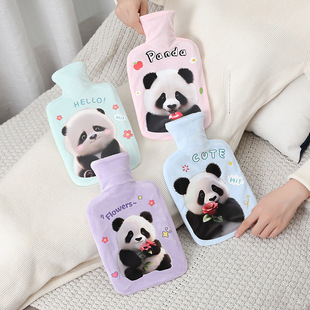 New plush cute cartoon rubber hot water bag water injection household warm water bag thickened explosion-proof leak-proof in stock wholesale