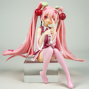 Two-dimensional Hatsune sitting cherry blossom Hatsune sailor suit hand-made cartoon decoration model car decoration