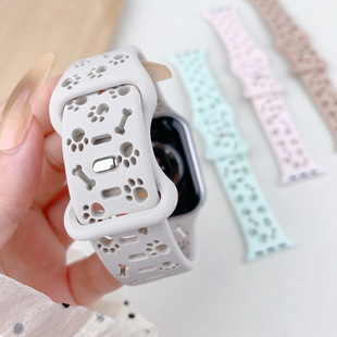 Применимо Apple Ремешок applewatch для девочек iwatch10s987 поколения SE коготь кости силиконовый ремешок для часов