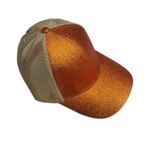 Foreign trade sequins glitter children's cap camouflage baseball cap children's ponytail cap