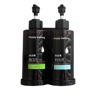 △ Wholesale Hotel Wall-Mounted Soap Dispenser Punch-Free Bathroom Shampoo Shower Gel Shelf Double-Headed Manual Hand Washing