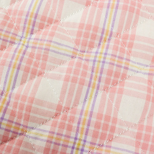 Designer embroidered fabric yarn-dyed printed plaid luggage storage cosmetic bag quilted quilted polyester cotton embroidered fabric