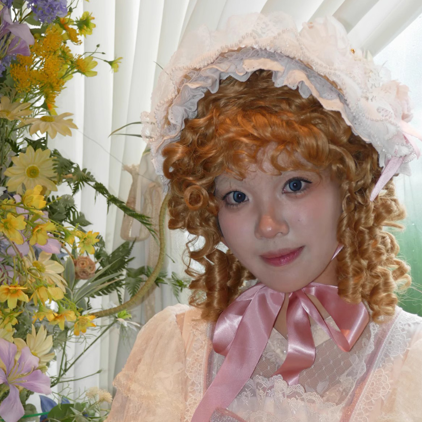 Cos Gold Beige Elegant Retro Roman Volume Chemical Fiber Ladies Lolita Wig Manufacturer Spot Wholesale