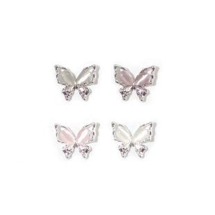 Cat Eye Butterfly сплав маникюр ювелирные изделия трехмерные полые серебряные бриллианты