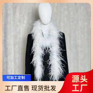 Factory wholesale ostrich wool thickened full fleece feather wool stage catwalk modeling scarf tail decorative feathers