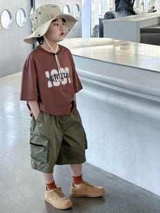Huzhou Zhili Children's Wear Summer New Boys' Workwear Shorts Middle and Big Children's Five-point Pants Children's Pants Factory Wholesale