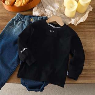 Children's Underwear Spring and Autumn Base New Style Baby's Single Top Large Children's Round Neck Long Sleeve Autumn Clothes Boys and Girls T-Shirt