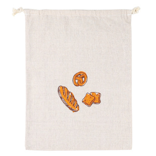 Cross-border Hot Linen Bread Bag Reusable French Long Stick Toast Drawstring Bag Cotton Cloth Bundle Bread Bag