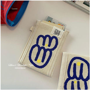 Korean Style Graffiti Card Bag Women's Anti-degaussing Card Set Student Meal Card Certificate Access Card Bus Card Set Double-layer Trendy Card