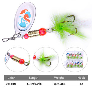 New Colorful Metal Luya Composite Sequin Bait for Far-cast Sea Fishing Luya Spinning Sequin Bait 10 Color suit