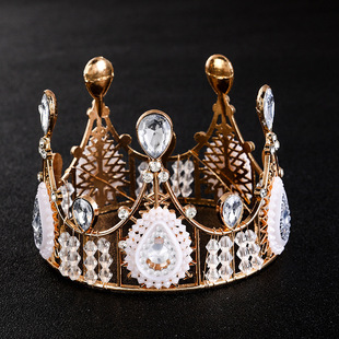 Xinghuai factory wholesale alloy lace birthday baking crown big round headdress queen crown cake decoration