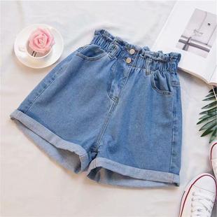 Thick Thigh Thick Denim Shorts Women's plus size chubby girl Staggy Waist Korean Style Slimming Loose Wide Leg Hot Trendy Trendy Trousers
