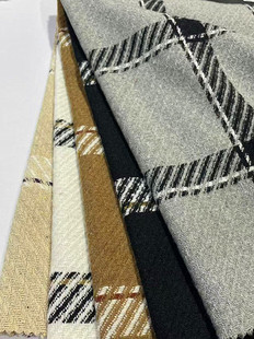 Woolen tweed in stock large plaid coat clothing/shoes and hats/luggage fabric Shaoxing supply