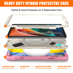 Suitable for Xiaomi Pad5 Pirate King color silicone tablet case Mi Pad5 Pro strap PC rotating bracket shell