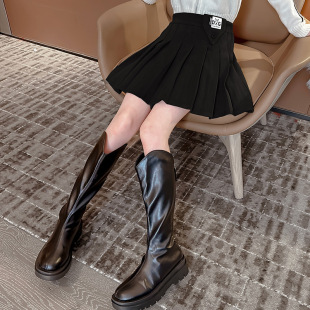 Girl's Pleated Skirt 2024 Spring and Autumn New Arrival All-Match Little Black Skirt Children's JK Skirt College Style Western Style Skirt